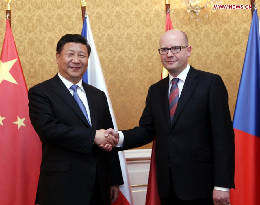 CZECH REPUBLIC-CHINA-XI JINPING-BOHUSLAV SOBOTKA-MEETING