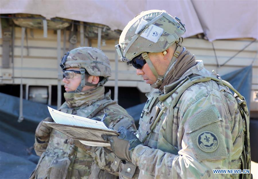 U.S. soldiers take part in the Operation Summer Shield XIII military exercise held at Adazi Training Area outside Riga, Latvia, April 28, 2016. 