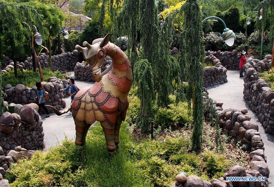 Photo taken on May 11, 2016 shows the Garden of the Twelve Friends of the Disney Resort in Shanghai, east China. 