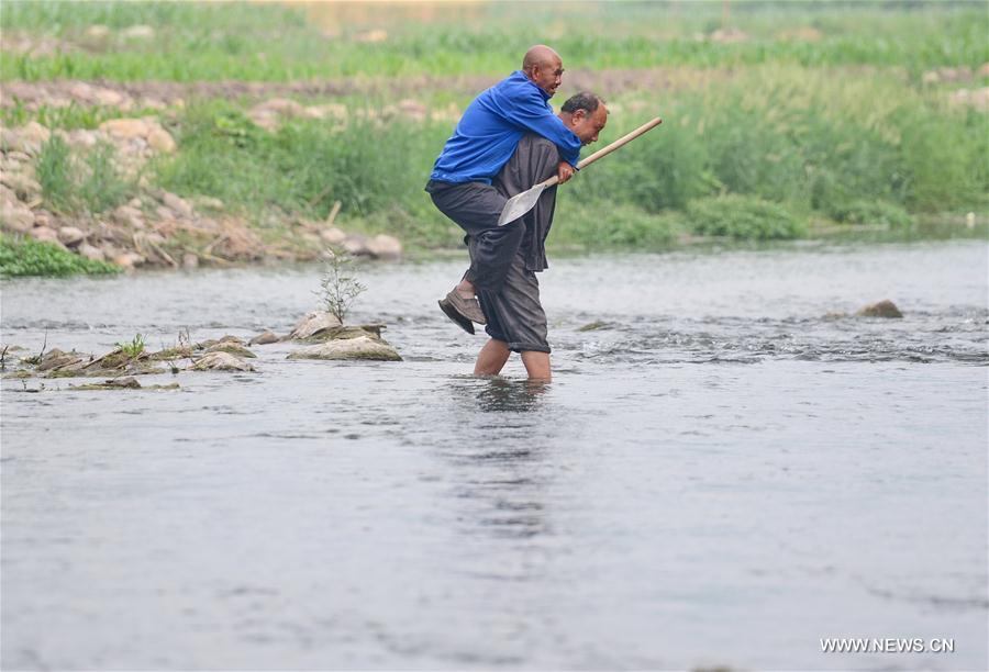 CHINA-HEBEI-BLIND MAN AND ARMLESS MAN-TREE PLANTING(CN)