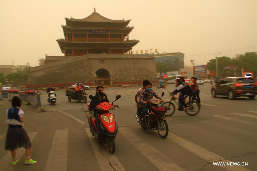 A sandstorm hit the city on Friday afternoon.