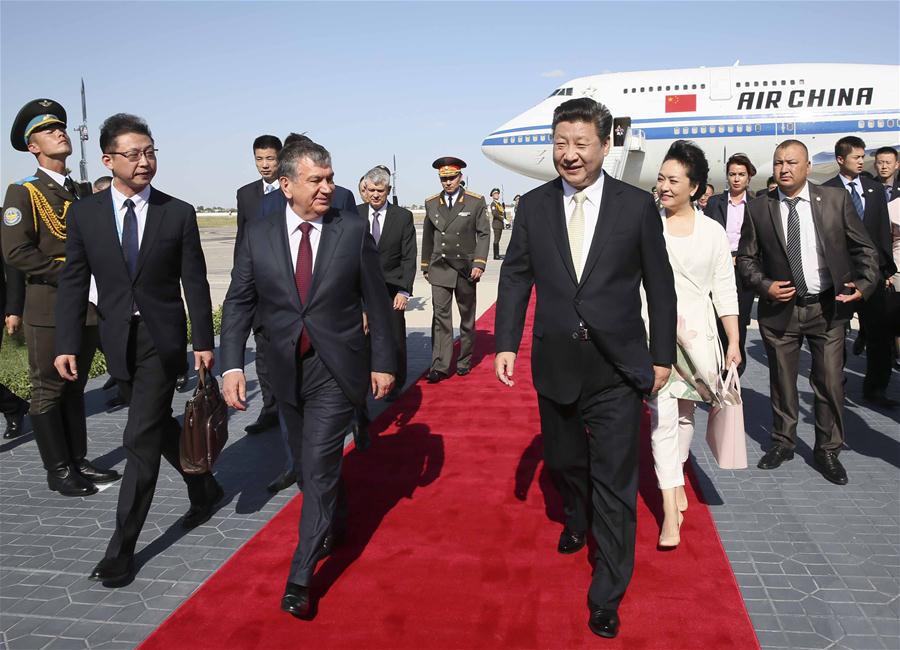 UZBEKISTAN-BUKHARA-XI JINPING-ARRIVAL