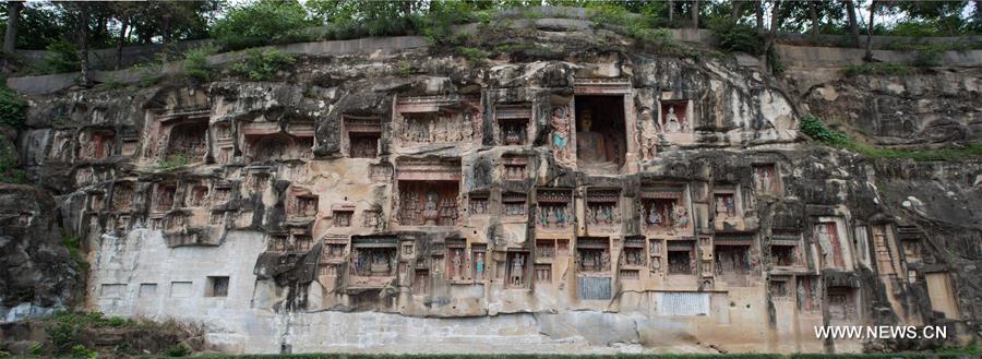 The Bazhong Grottoes feature carving and painting of the figures in Tang Dynasty. 