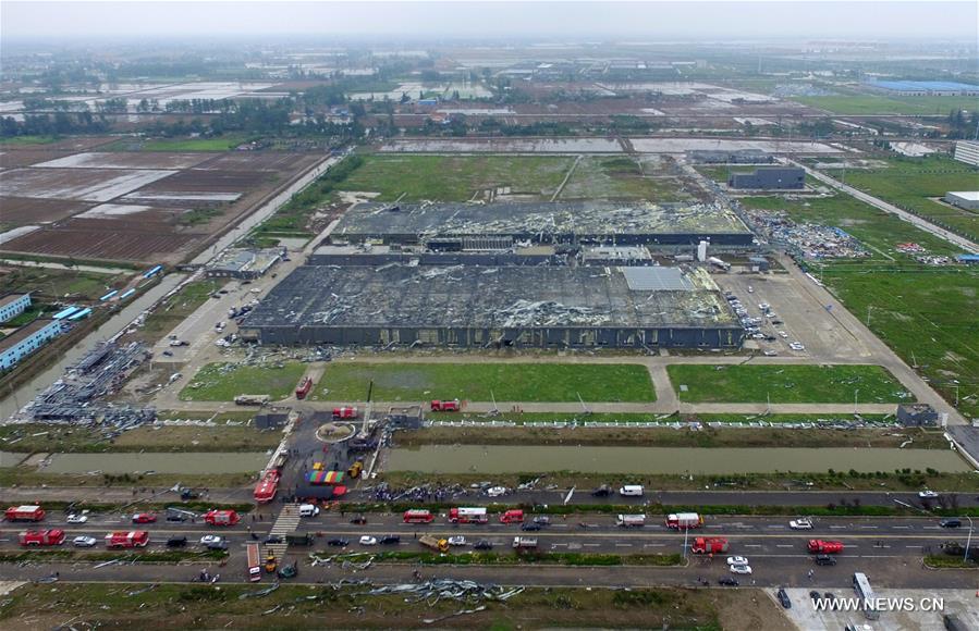 Death toll of the tornado and hailstorms in Jiangsu has climbed to 98, local rescue headquarters said on Friday. 