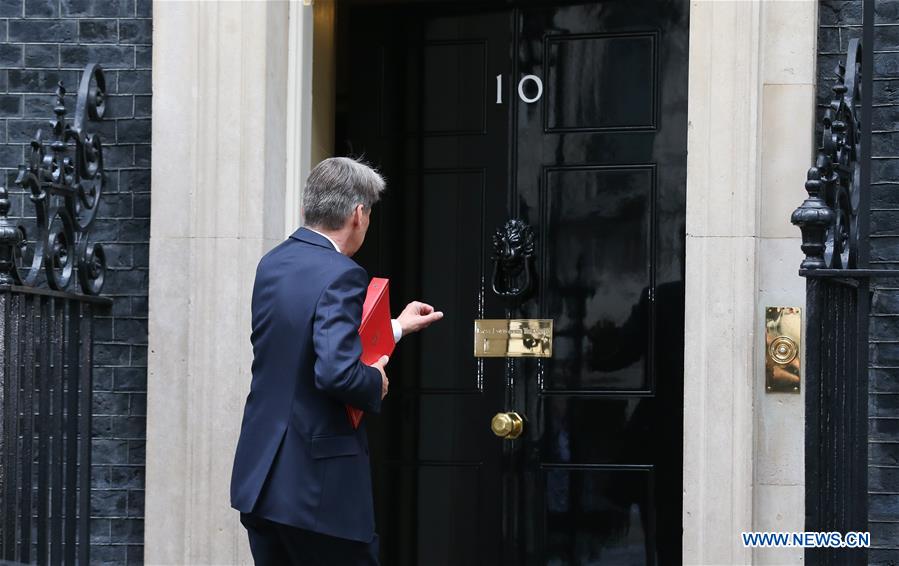 Philip Hammond, Secretary of State for Foreign and Commonwealth Affairs, arrives for a cabinet meeting at 10 Downing Street in London, Britain, June 27, 2016.