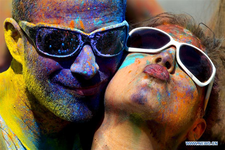 People celebrate the Gay Pride Parade in Barcelona, Spain, July 9, 2016.