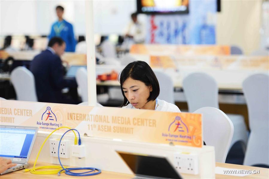 MONGOLIA-ULAN BATOR-11TH ASEM SUMMIT-MEDIA CENTER 