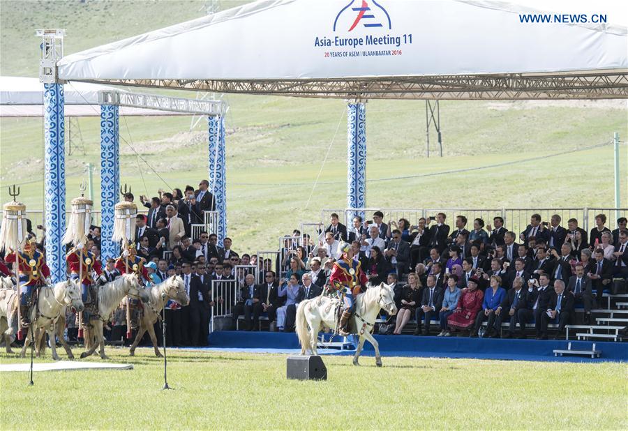 MONGOLIA-ULAN BATOR-CHINESE PREMIER-ASEM SUMMIT-NAADAM PERFORMANCE 