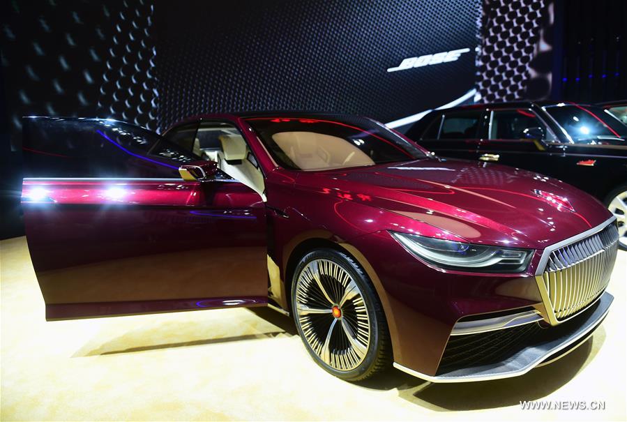 China's sedan brand Hongqi, or Red Flag, introduced two concept cars at the expo on Sunday.