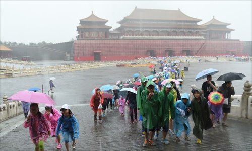 Forbidden City remains free of flooding thanks to sound drainage  system-Xinhua