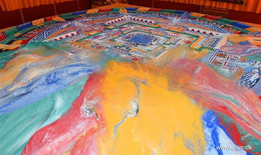 CHINA-TIBET-XIGAZE-KALACHAKRA RITUAL-COLORED SAND MANDALA (CN)