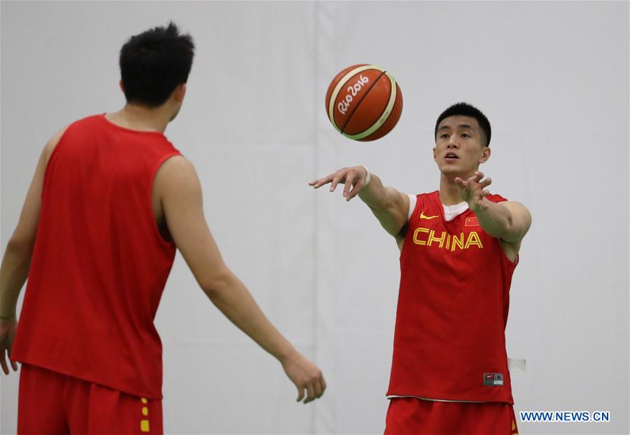 (SP)BRAZIL-RIO DE JANEIRO-OLYMPICS-MEN'S BASKETBALL-CHINA-TRAINING