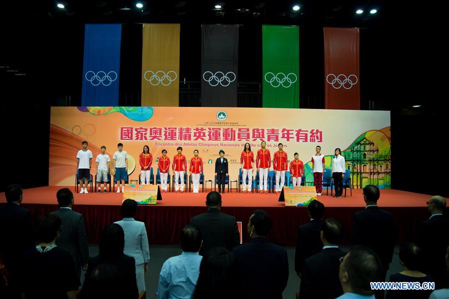 CHINA-MACAO-OLYMPIANS-VISIT (CN)