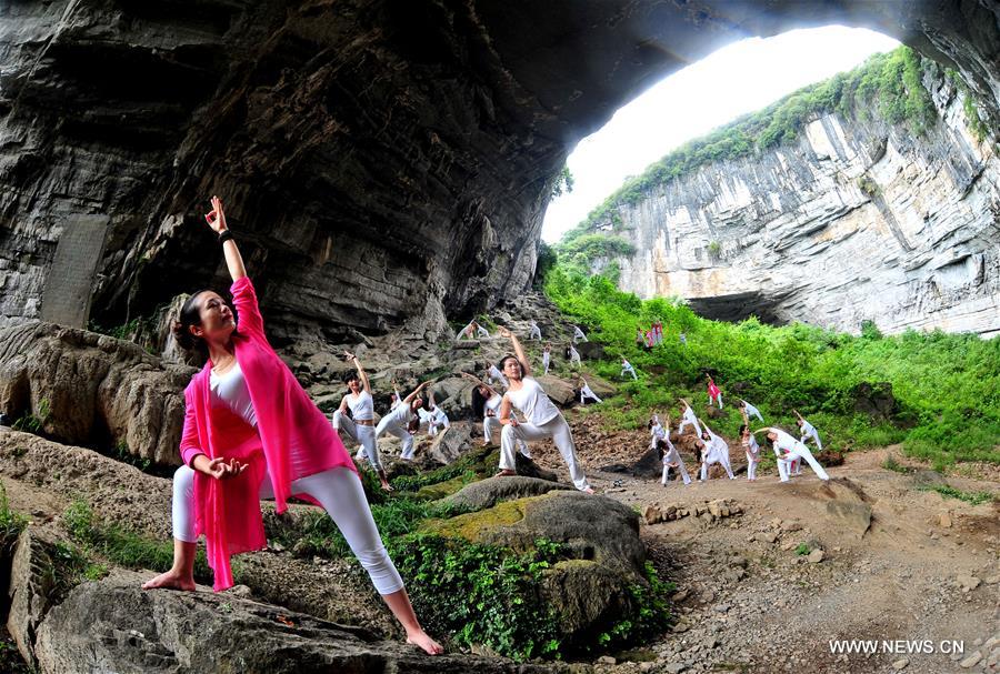 #CHINA-HUNAN-SINKHOLE-YOGA (CN)