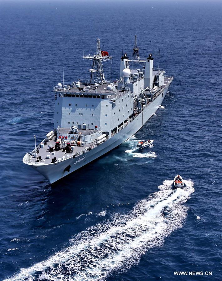 Chinese and Russian fleets conducted joint operation exercise off Guangdong Province in the South China Sea during the 'Joint Sea 2016' drill on Friday. 