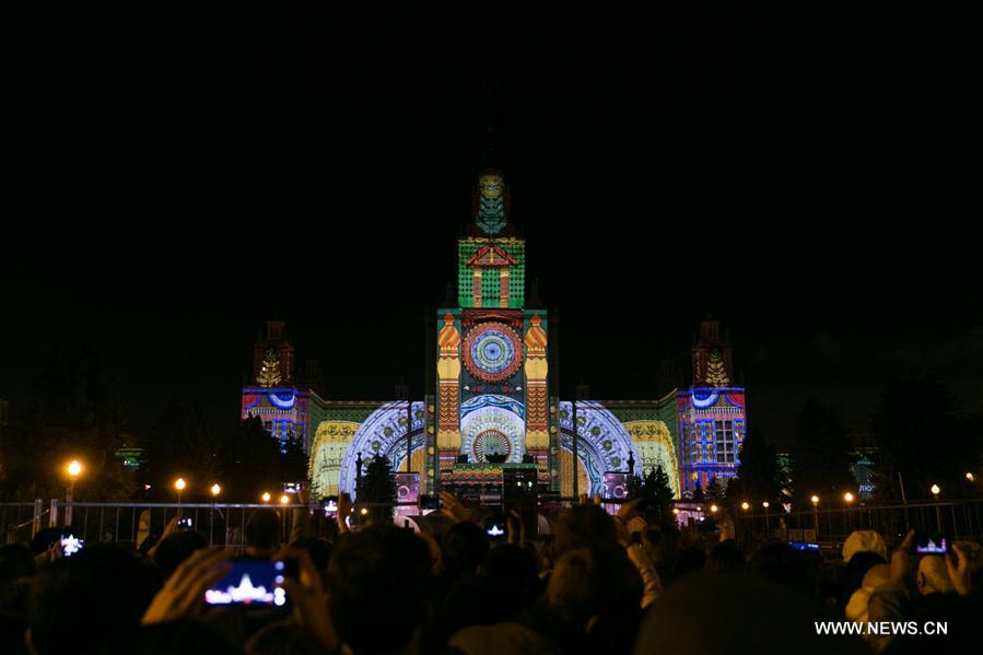 The Circle of Light Moscow international festival is an annual event at which lighting designers and specialists in audiovisual art from various countries reinvent the architectural scene of Moscow by using video mapping. 