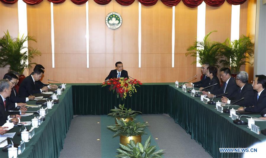 CHINA-MACAO-LI KEQIANG-SAR GOVERMENT-HEADQUARTERS-VISIT (CN)