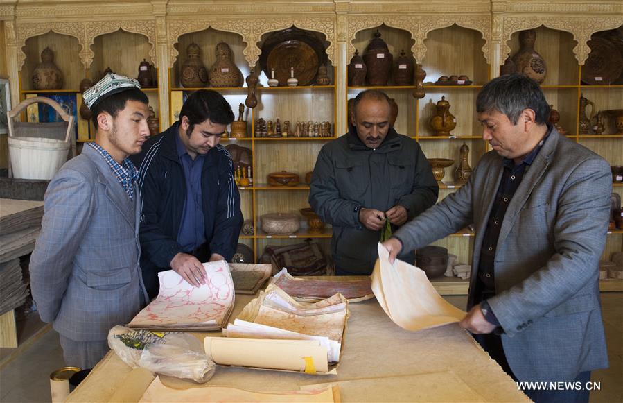 The handmade mulberry-bark paper, originating thousands of years ago in Xinjiang, has been listed as intangible cultural heritage by the UNESCO.