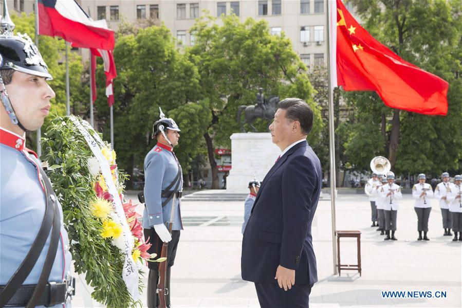 CHILE-CHINESE PRESIDENT-MONUMENT-WREATH (CN)