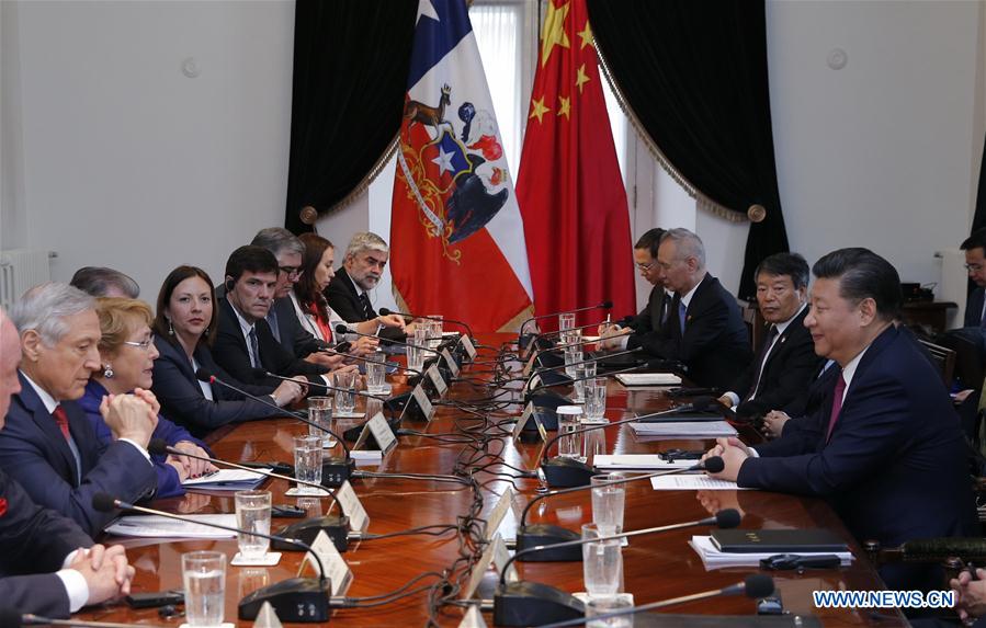 CHILE-SANTIAGO-CHINESE PRESIDENT-TALKS