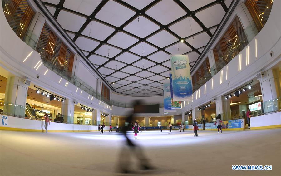 Kids skate in the Century Star Rink in Kunming, capital of southwest China's Yunnan province, March 16, 2017.