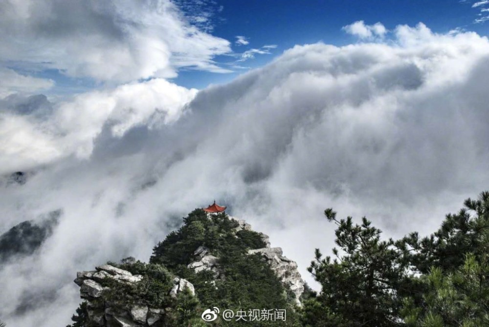 壯觀！廬山現瀑布雲 流轉山澗