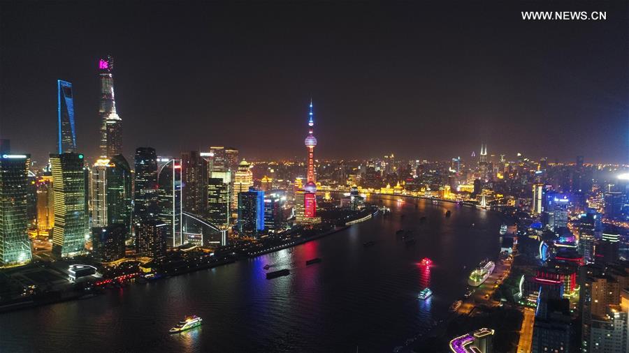 Aerial Night View Of Shanghai 4 Peoples Daily Online