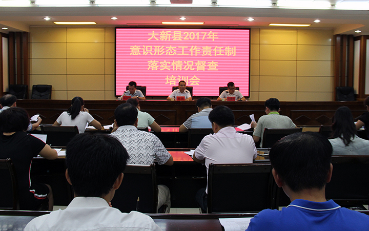 大新召开2017年意识形态工作责任制落实情况督查培训会