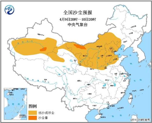 沙尘影响北方10余省份 明起中东部再迎降雨降温