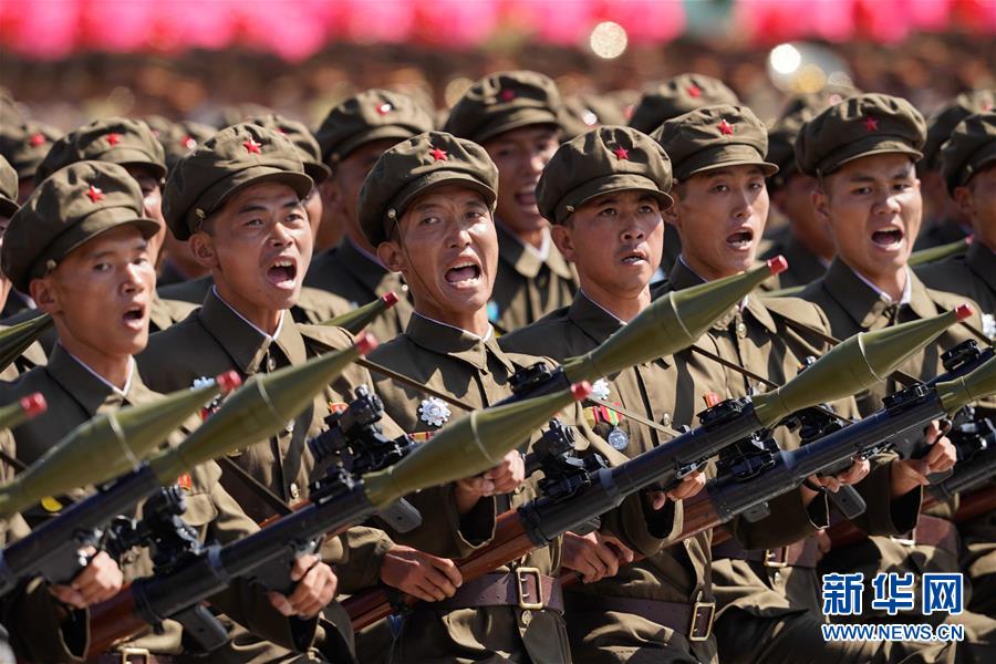 9月9日，朝鮮在平壤舉行盛大閱兵式和群眾花車游行，熱烈慶祝建國70周年。新華社記者邢廣利 攝