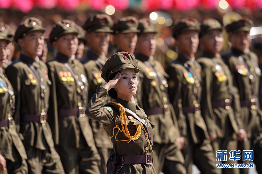 9月9日，朝鮮在平壤舉行盛大閱兵式和群眾花車游行，熱烈慶祝建國70周年。新華社記者邢廣利 攝