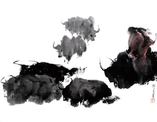 雪原放牧 67cm×52cm