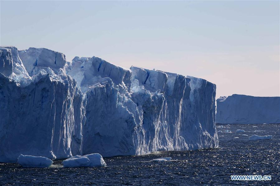 Photo taken on Feb. 14, 2019 shows an iceberg on the sea near the Zhongshan Station, a Chinese research base in Antarctica. The Zhongshan Station was set up in February 1989. Within tens of kilometers to the station, ice sheets, glacier and iceberg can all be seen. (Xinhua/Liu Shiping)