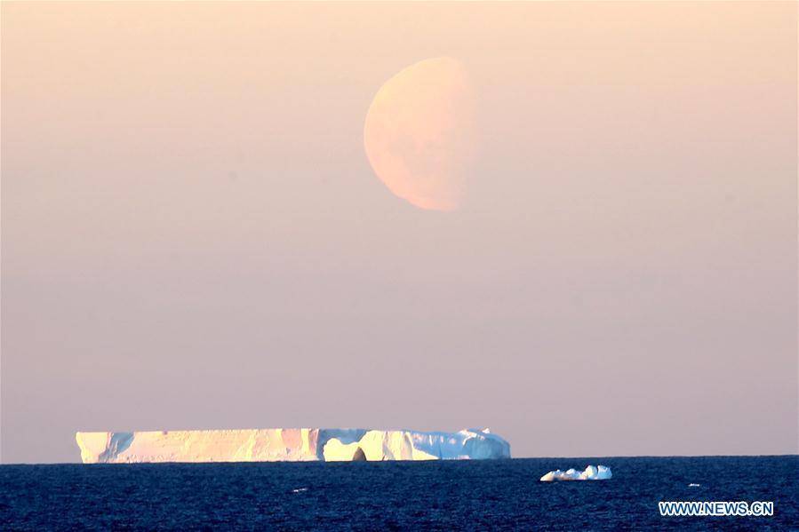 Photo taken on Feb. 14, 2019 shows an iceberg on the sea near the Zhongshan Station, a Chinese research base in Antarctica. The Zhongshan Station was set up in February 1989. Within tens of kilometers to the station, ice sheets, glacier and iceberg can all be seen. (Xinhua/Liu Shiping)