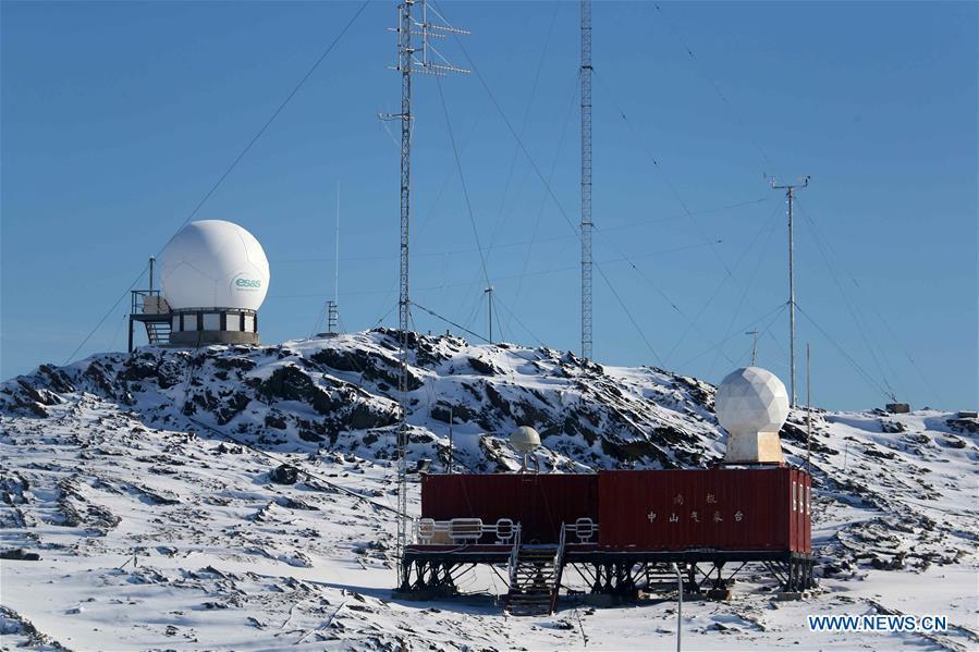 Photo taken on Feb. 9, 2019 shows a meteorological station of the Zhongshan Station, a Chinese research base in Antarctica. Over the past 30 years, the Zhongshan Station has grown into a modern \