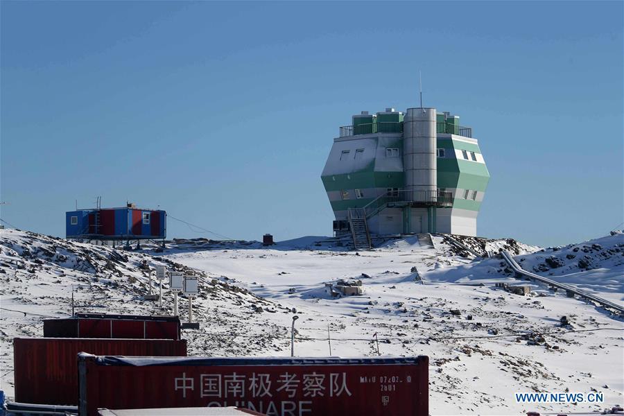Photo taken on Feb. 9, 2019 shows a building for space physics observation at the Zhongshan Station, a Chinese research base in Antarctica. Over the past 30 years, the Zhongshan Station has grown into a modern \