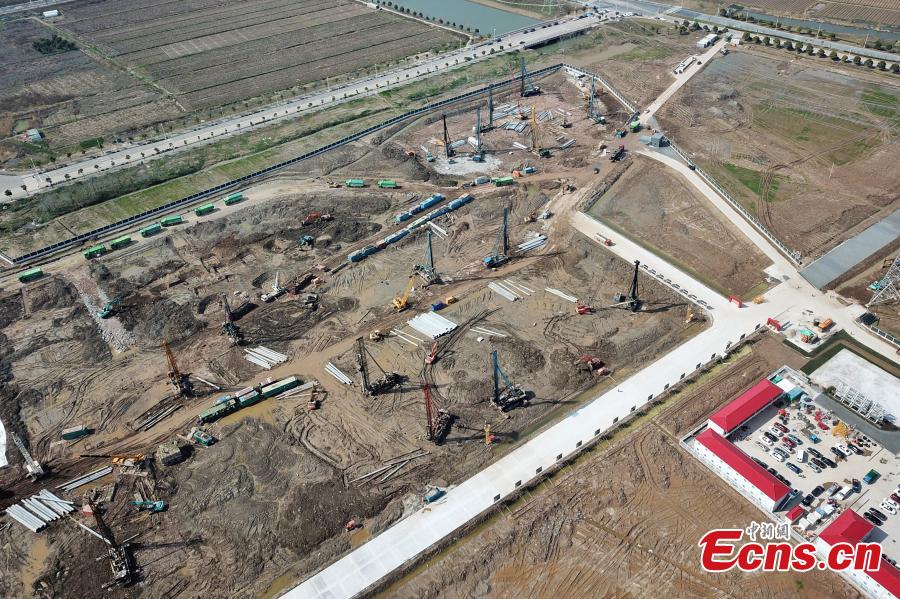 The construction site of the Tesla Gigafactory, a Tesla factory in Shanghai, China, March 7, 2019. The U.S. electric carmaker broke ground on the Shanghai factory in January. (Photo: China News Service/Zhang Hengwei)