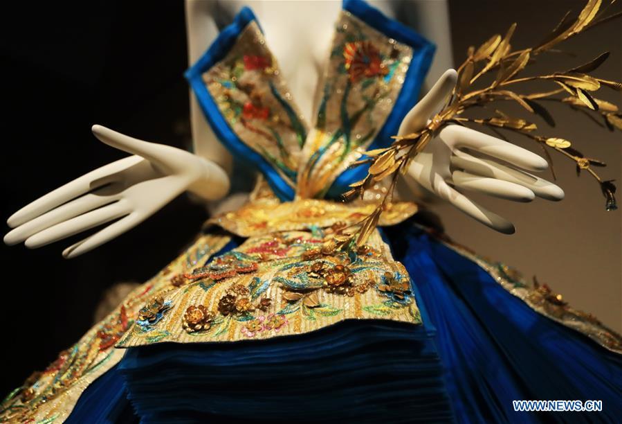 Photo taken on March 7, 2019 shows a creation of Chinese couturier Guo Pei at her \