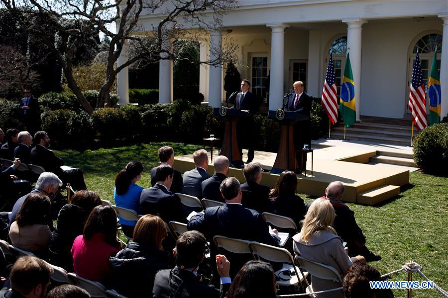 U.S.-WASHINGTON D.C.-TRUMP-BRAZIL-PRESIDENT-PRESS  