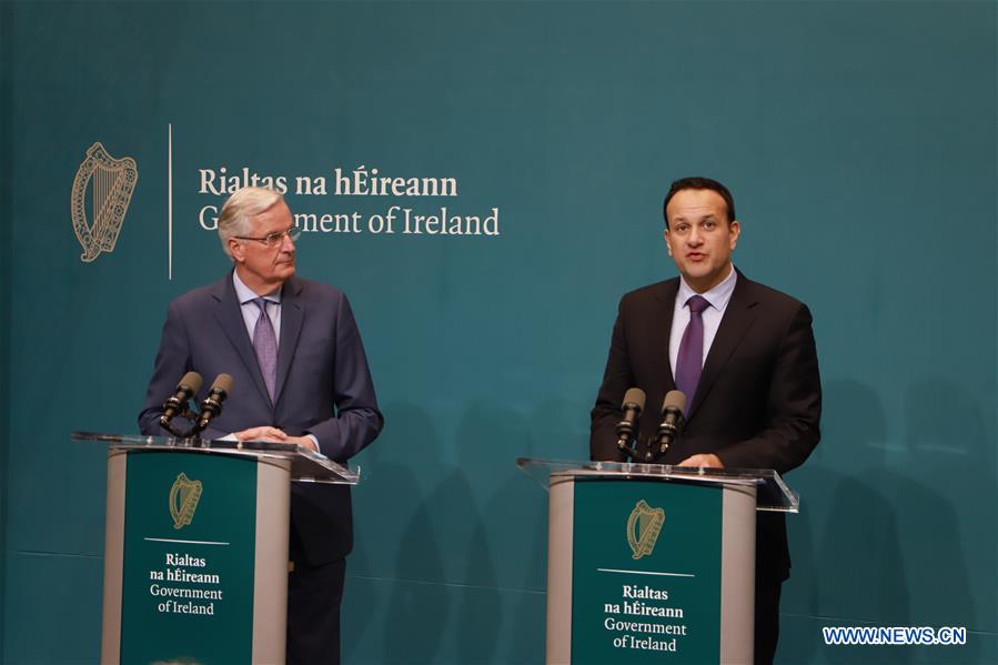 IRELAND-DUBLIN-BARNIER-VARADKAR MEETING