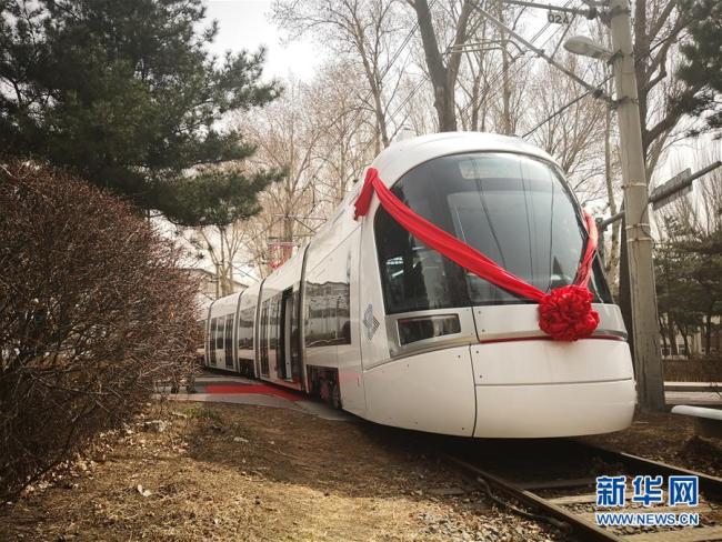 The low-floor train made by CRRC Changchun for the Tel Aviv light rail. [Photo: Xinhua]