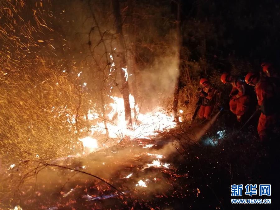 （XHDW）（1）昆明龍池山發生山火 森林消防150人緊急扑救