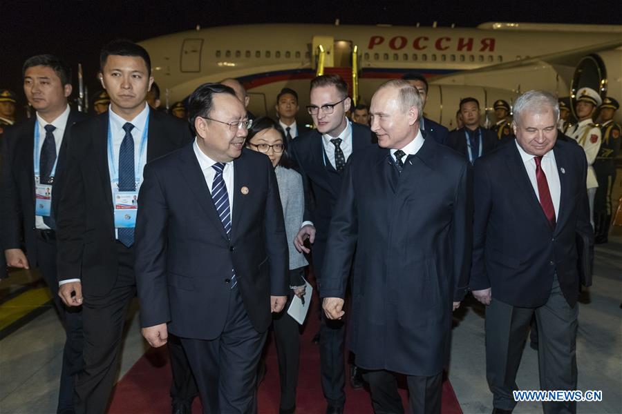 (BRF)CHINA-BEIJING-BELT AND ROAD FORUM-RUSSIAN PRESIDENT-ARRIVAL (CN)