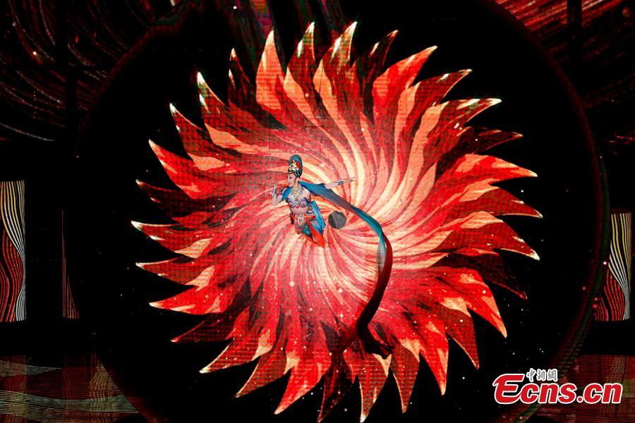Photo taken on April 28, 2019 shows the opening ceremony of the International Horticultural Exhibition 2019 Beijing in Yanqing District of Beijing, China. Themed on \