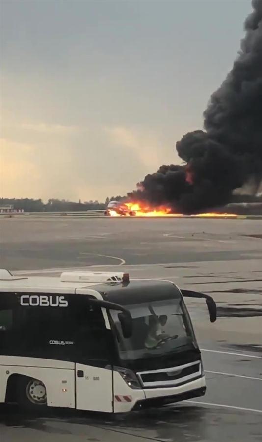 RUSSIA-MOSCOW-PLANE-FIRE