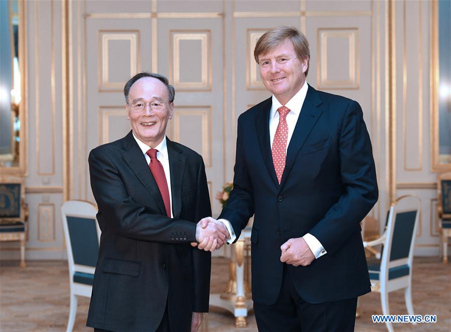 THE NETHERLANDS-THE HAGUE-CHINA-WANG QISHAN-DUTCH KING-MEETING