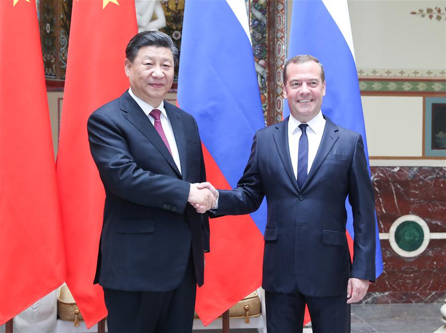 RUSSIA-MOSCOW-CHINA-XI JINPING-DMITRY MEDVEDEV-MEETING