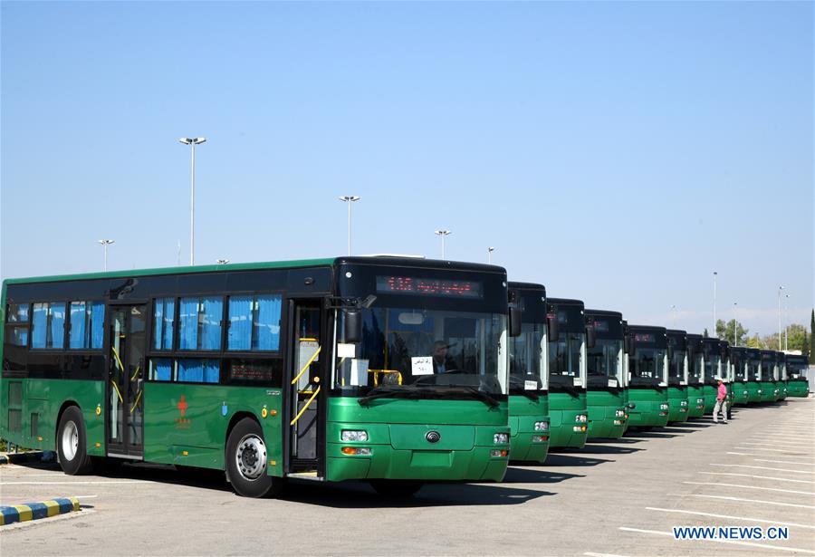 SYRIA-DAMASCUS-CHINA-BUSES-AID