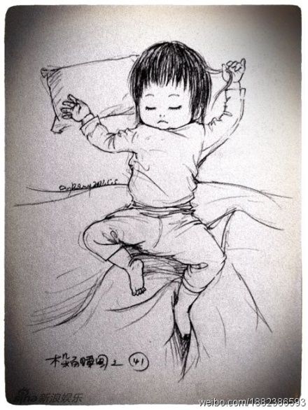 父亲为女儿画"百睡图"走红 网友赞超萌超有爱【40】