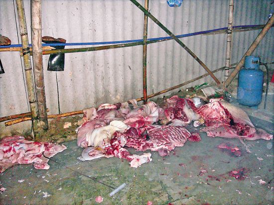 敌敌畏泡过的猪肉进了大排档犯罪团伙被查获